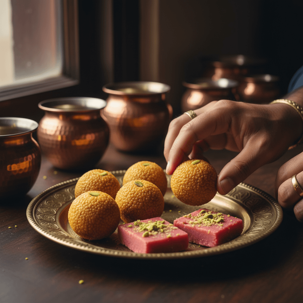 लड्डू और मोतीचूर की मिठाइयाँ